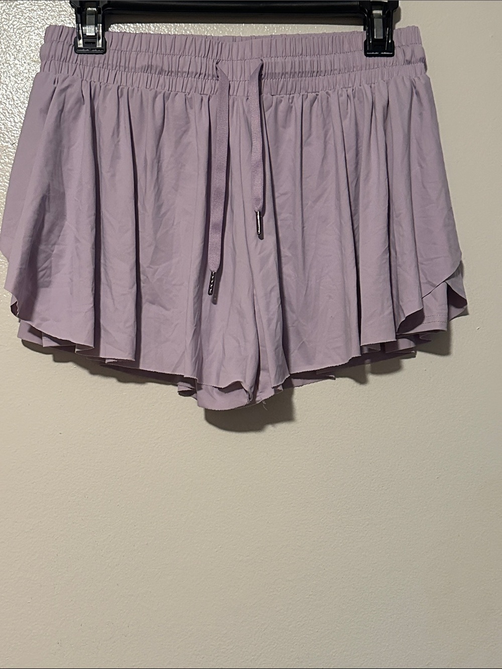 Women's Lilac Athletic Flow Shorts with Drawstring Waist